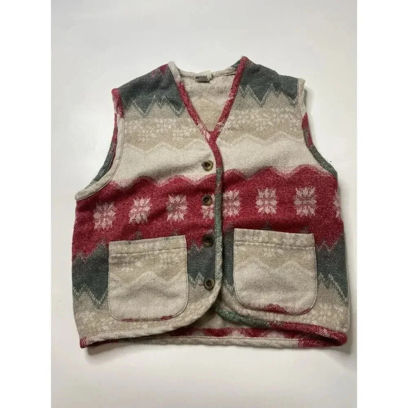 Vintage Cardigan Vest Size Medium Wool Blend Womens Knit Button Close SKOOZI - Picture 1 of 8
